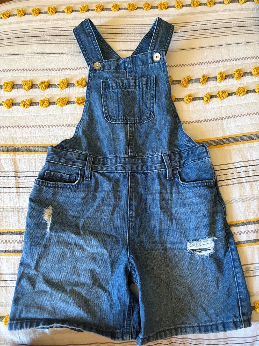 Girls Place Denim Short Overalls - Blue